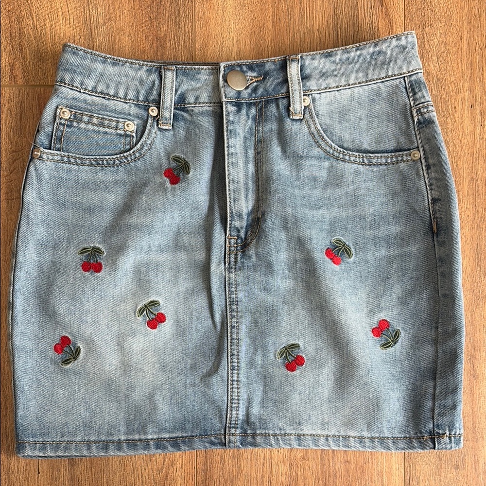 Forever 21 Cherry Embellished Pencil Skirt